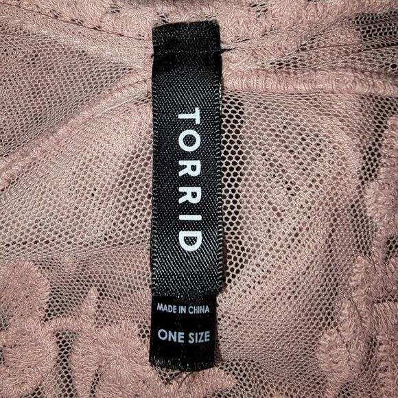 TORRID blush mesh lace floral kimono topper size OSFM OS - Picture 8 of 9